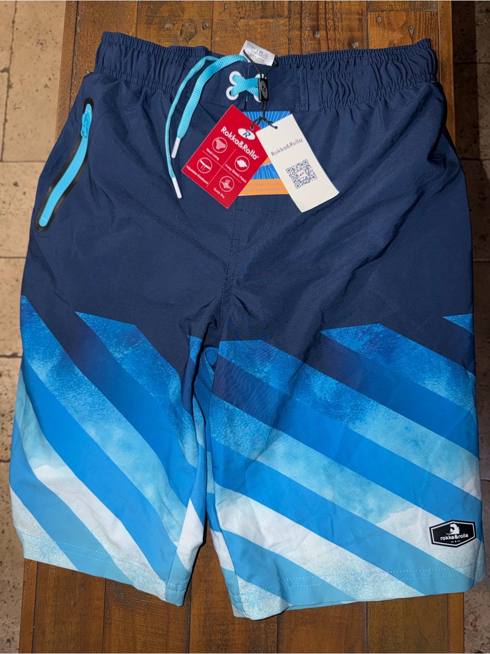 Blue Gradient Swim Trunks